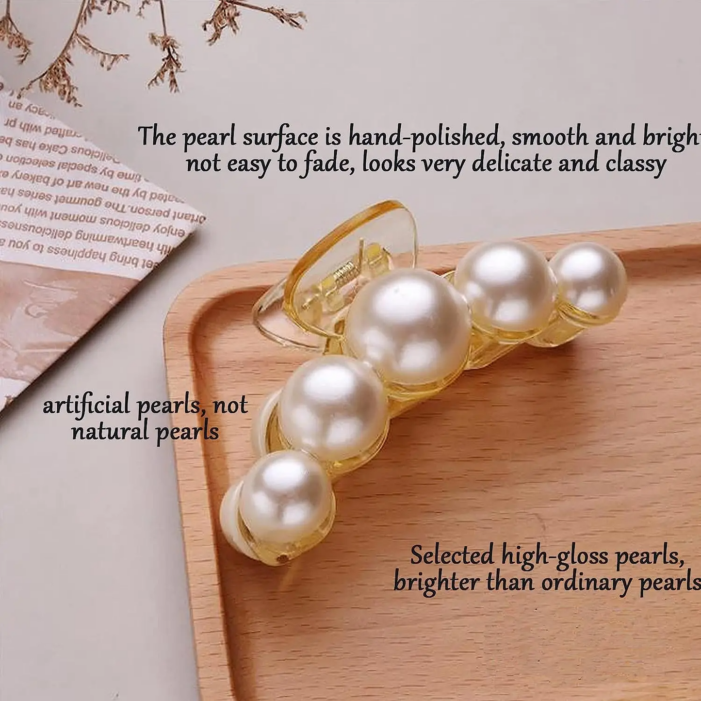 Elegant Big Pearl Hair Claws