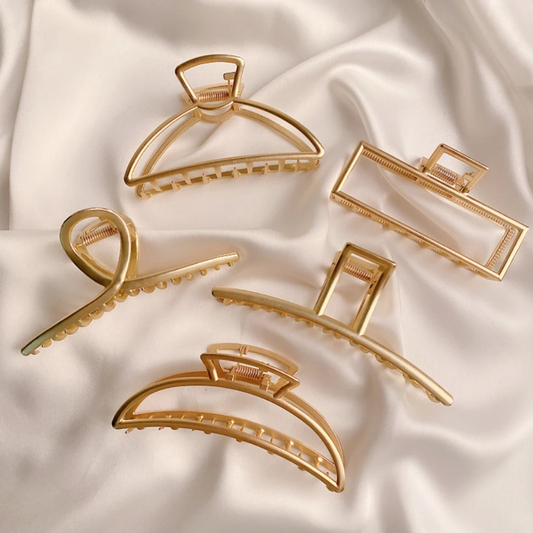 Golden Stylish Hair Claw and Clips