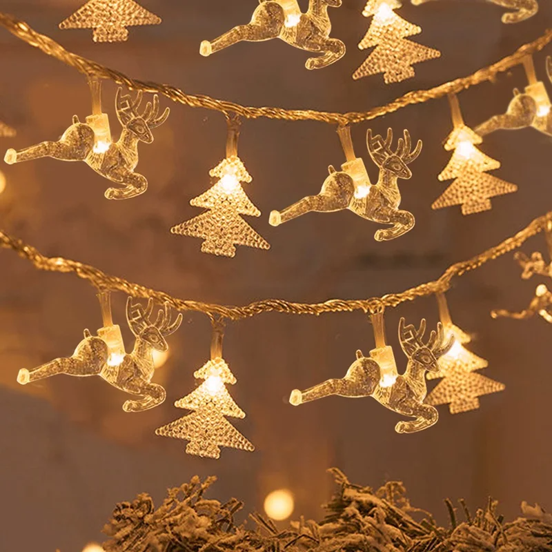 Christmas Tree Snowflake LED String Lights Banner