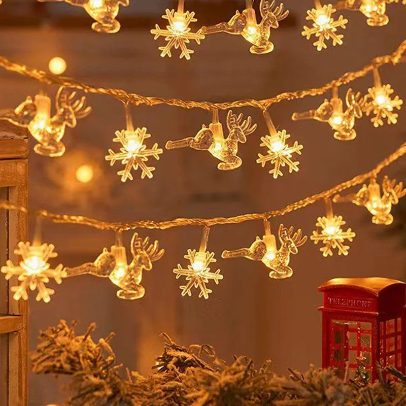 Christmas Tree Snowflake LED String Lights Banner