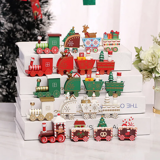 Christmas Wooden Train Decorations