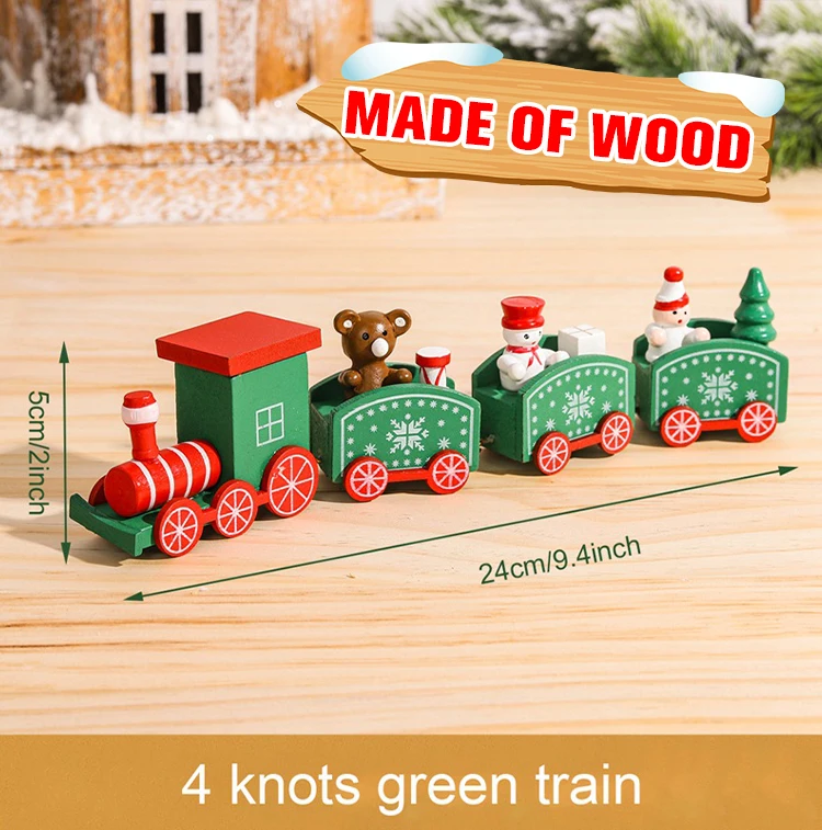 Christmas Wooden Train Decorations