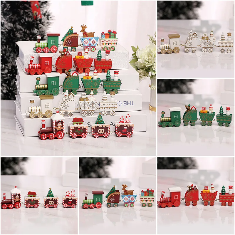 Christmas Wooden Train Decorations