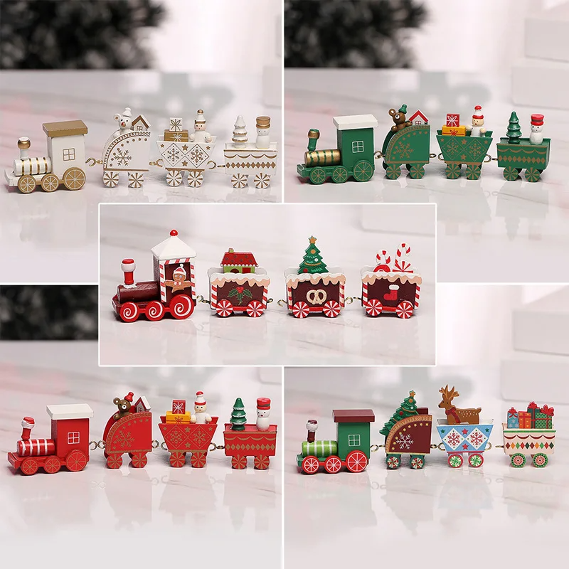 Christmas Wooden Train Decorations